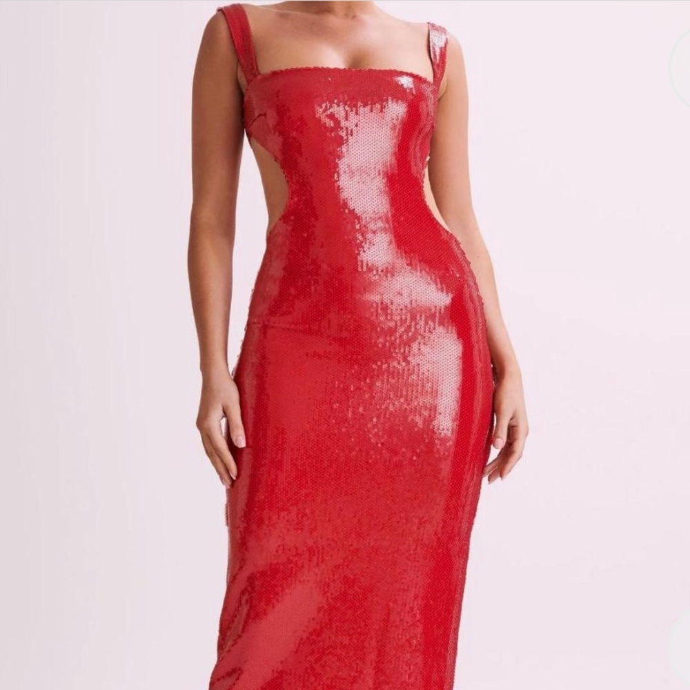 meshki red adora dress